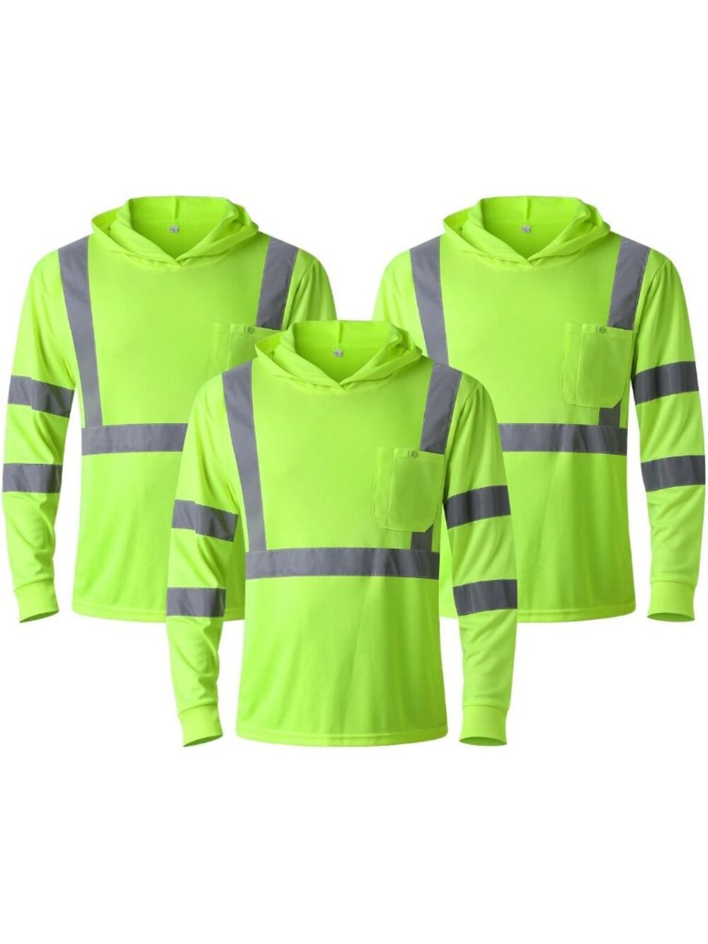 High Visibility Safety Hoodie for Men & Women | Class 3 Reflective Long Sleeve